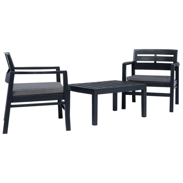 Set Mobilier De Grădină 3 Piese Antracit Plastic 45621